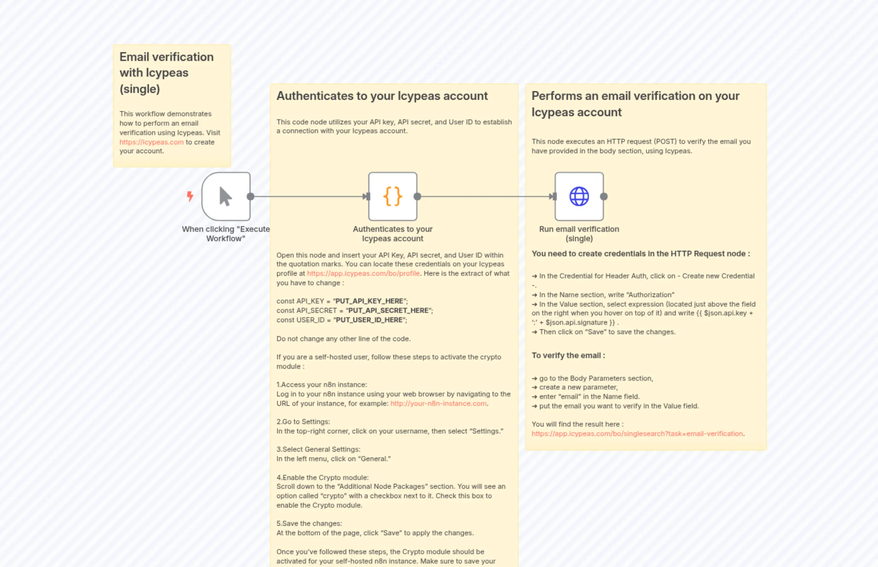 Email verification with Icypeas (single)