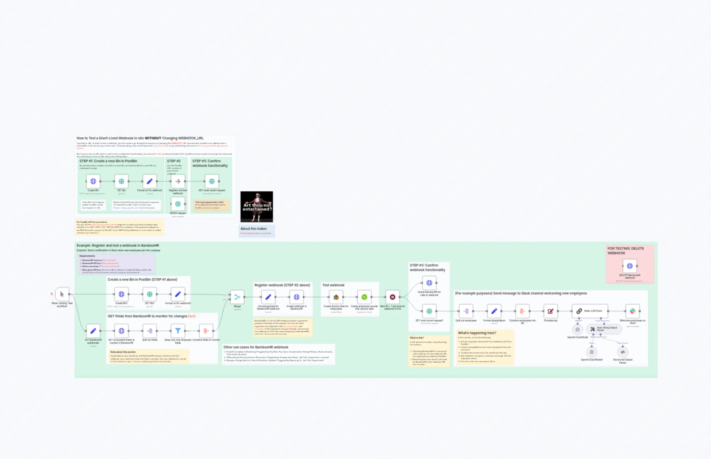 Test Webhooks in n8n Without Changing WEBHOOK_URL (PostBin & BambooHR Example)