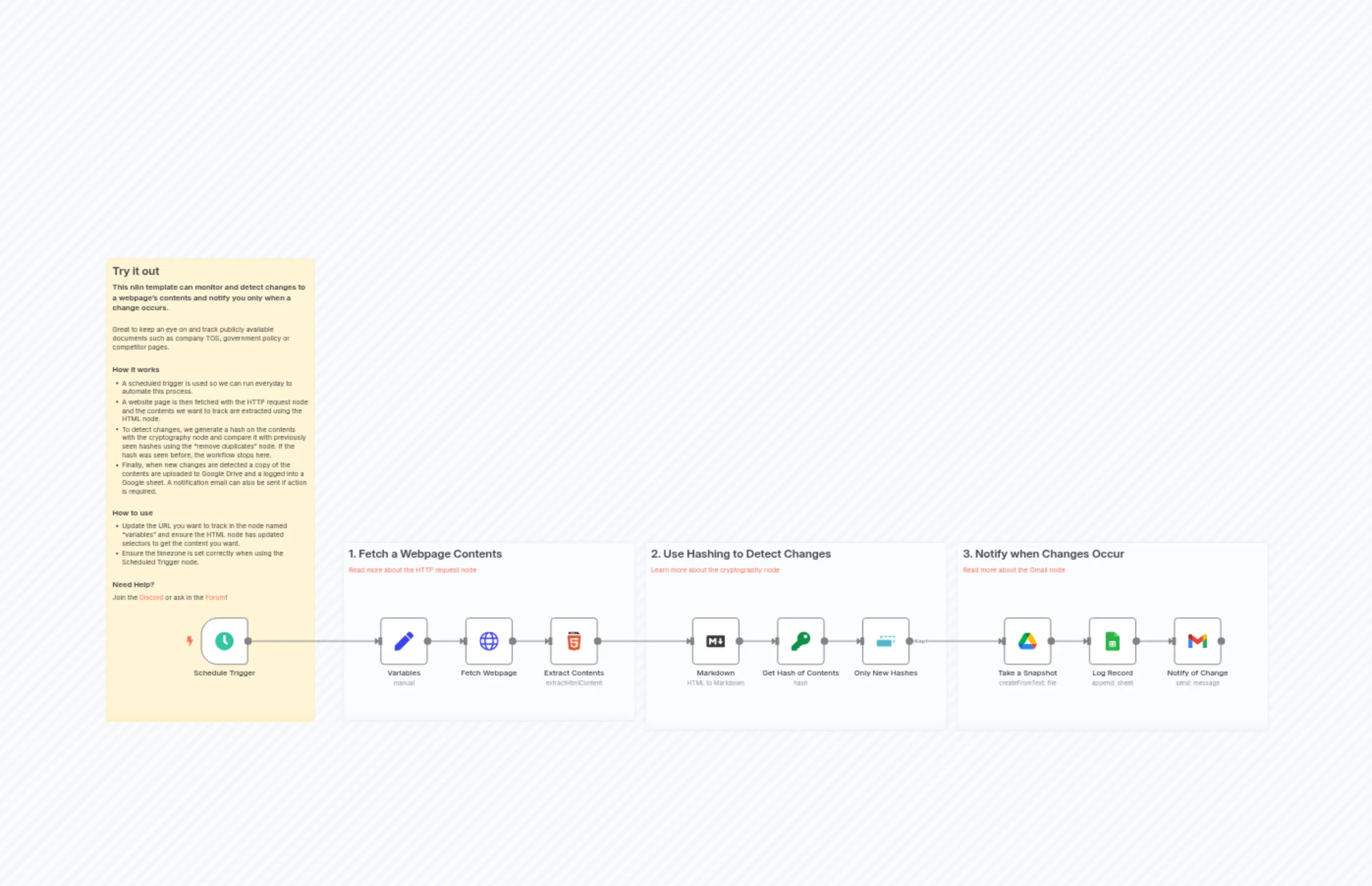 Webpage Change Detection & Alerts with Google Suite and Hash Tracking