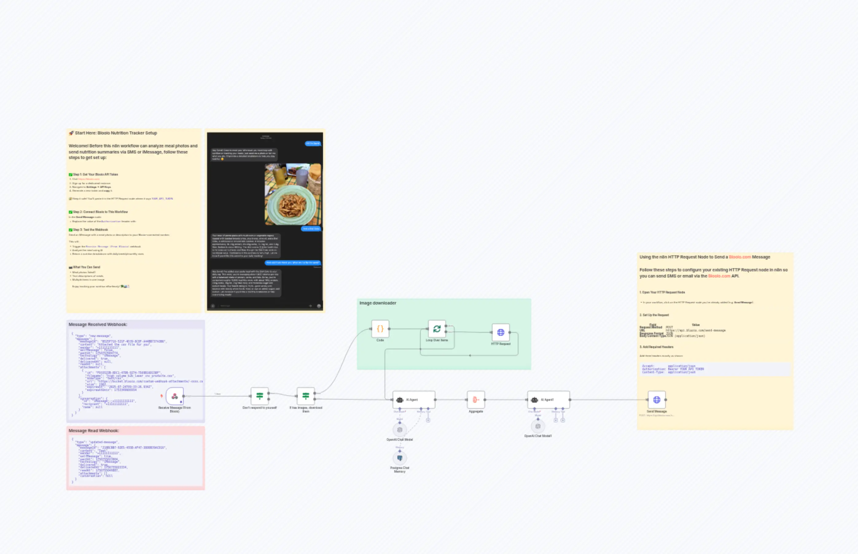 iMessage Food Photo Nutritional Analysis with GPT-4 Vision & Memory Storage