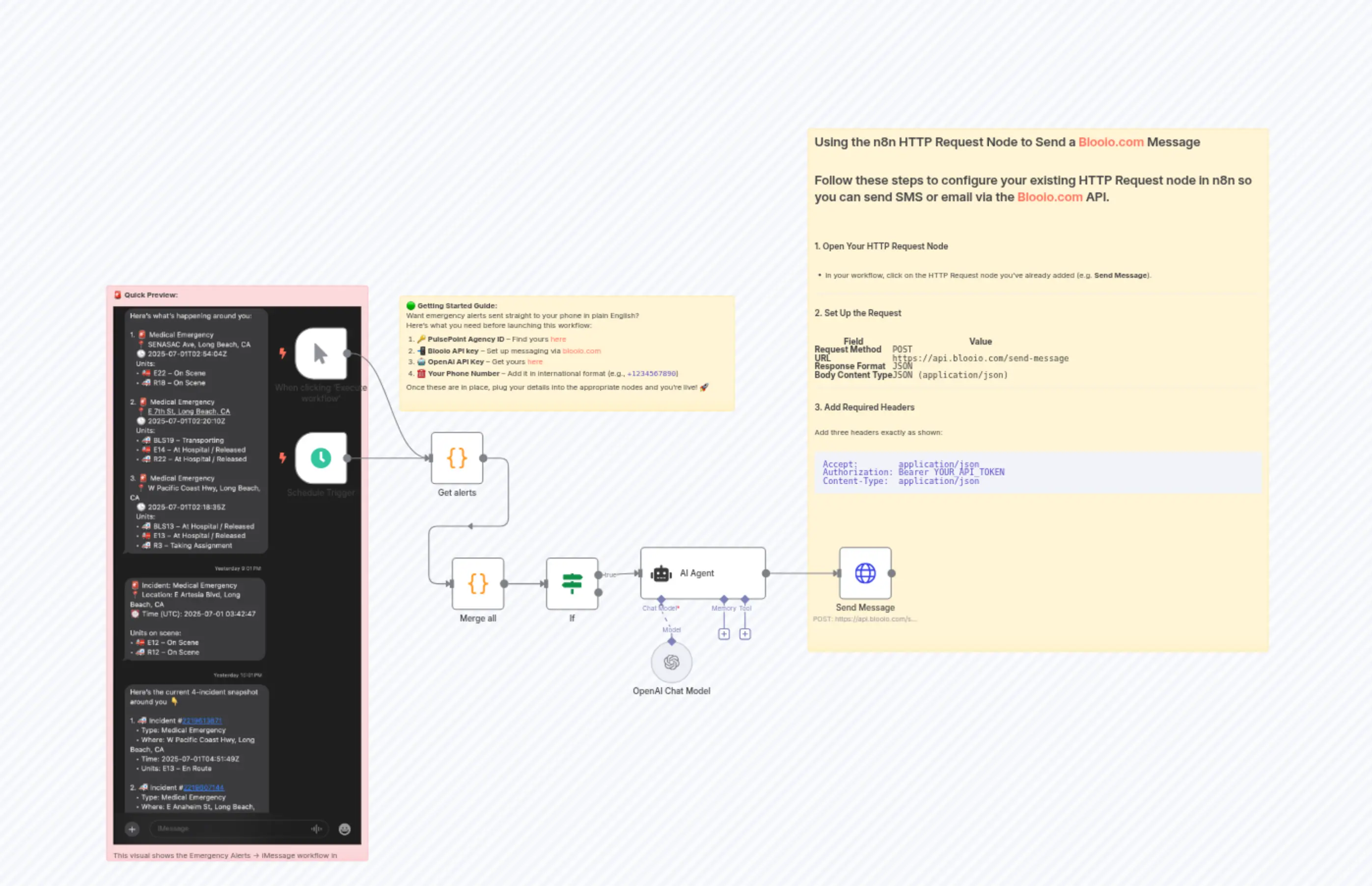 Real-time PulsePoint Emergency Alerts to iMessage with AI Summaries